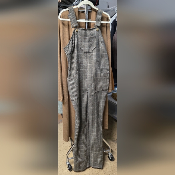 RevivALL Clothing Pants - RevivALL Clothing Wool Overalls Houndstooth Medium